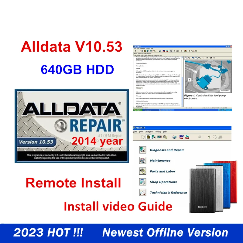 

2024 Hot Auto Repair Software Alldata 10.53 with Wiring Diagrams Support Cars Trucks In 640gb HDD/D-Link Free Remote Install