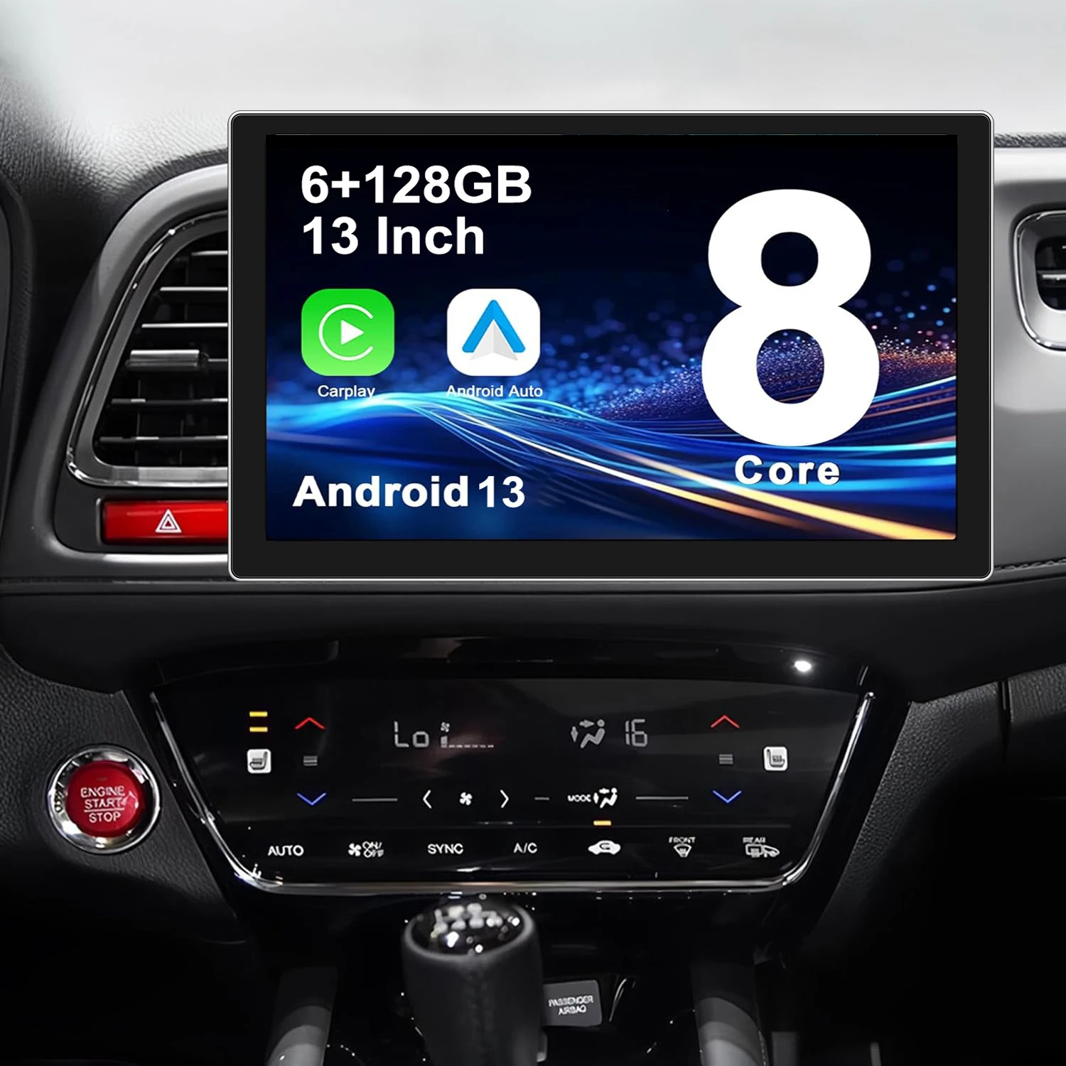 

[8 Core 6+128G] 13 Inch Android Car Stereo for 【Honda Vezel HR-V HRV 2014-2019】 Support Wireless Carplay Android Auto WIFI GPS