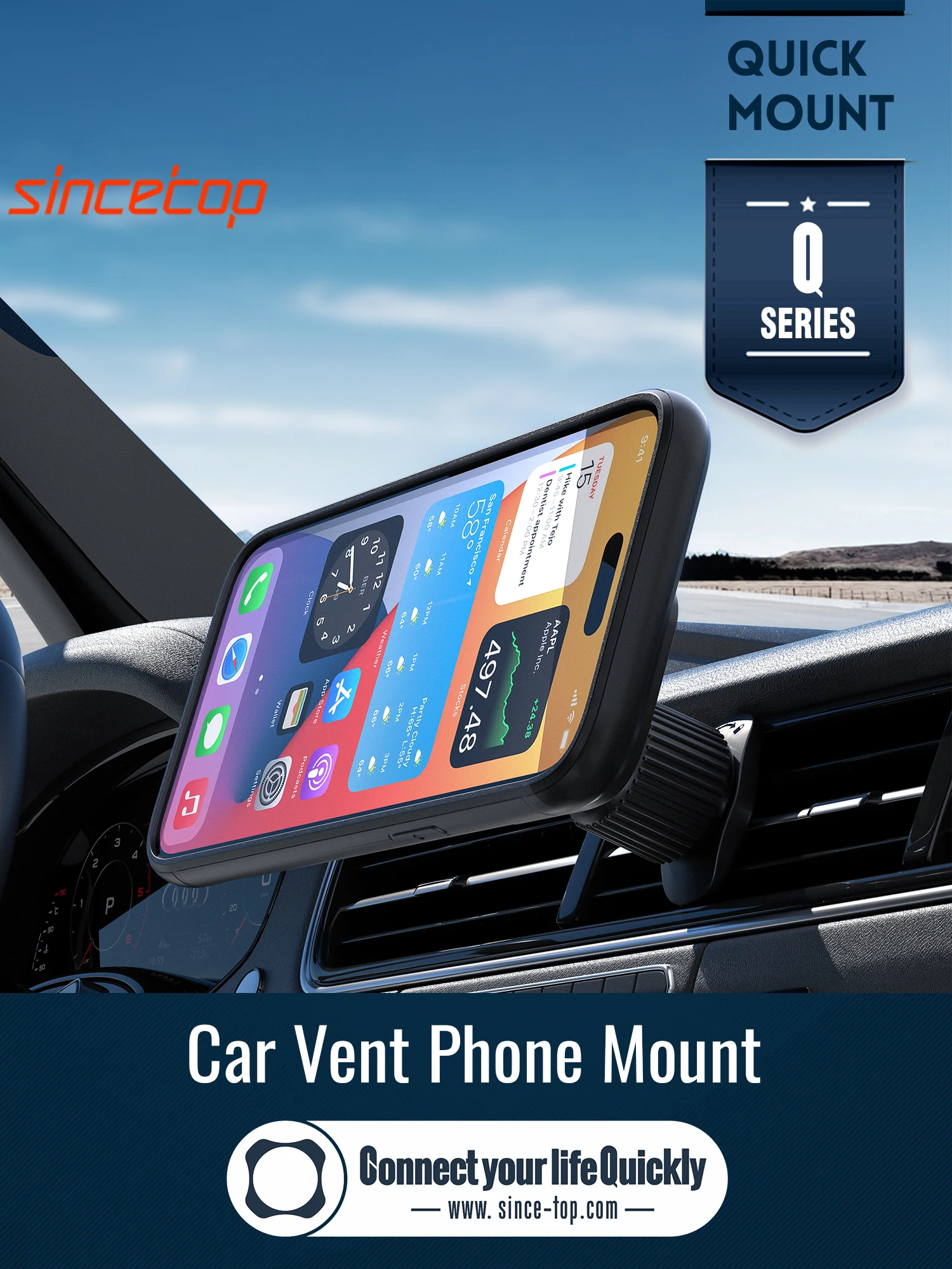 

Автомобильное крепление для телефона с крючком для замка, автомобильный держатель для телефона с вентиляционным отверстием, быстрое крепление для одной руки и выпускной дизайн, крепление для мобильного телефона