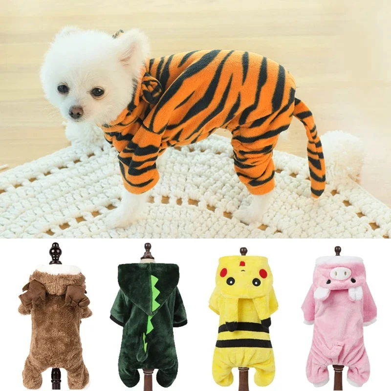 Automne hiver chat chien vêtements polaire mignon chiot combinaison Costume pour petits chiens Chihuahua poméranien chaton pyjamas cachorro