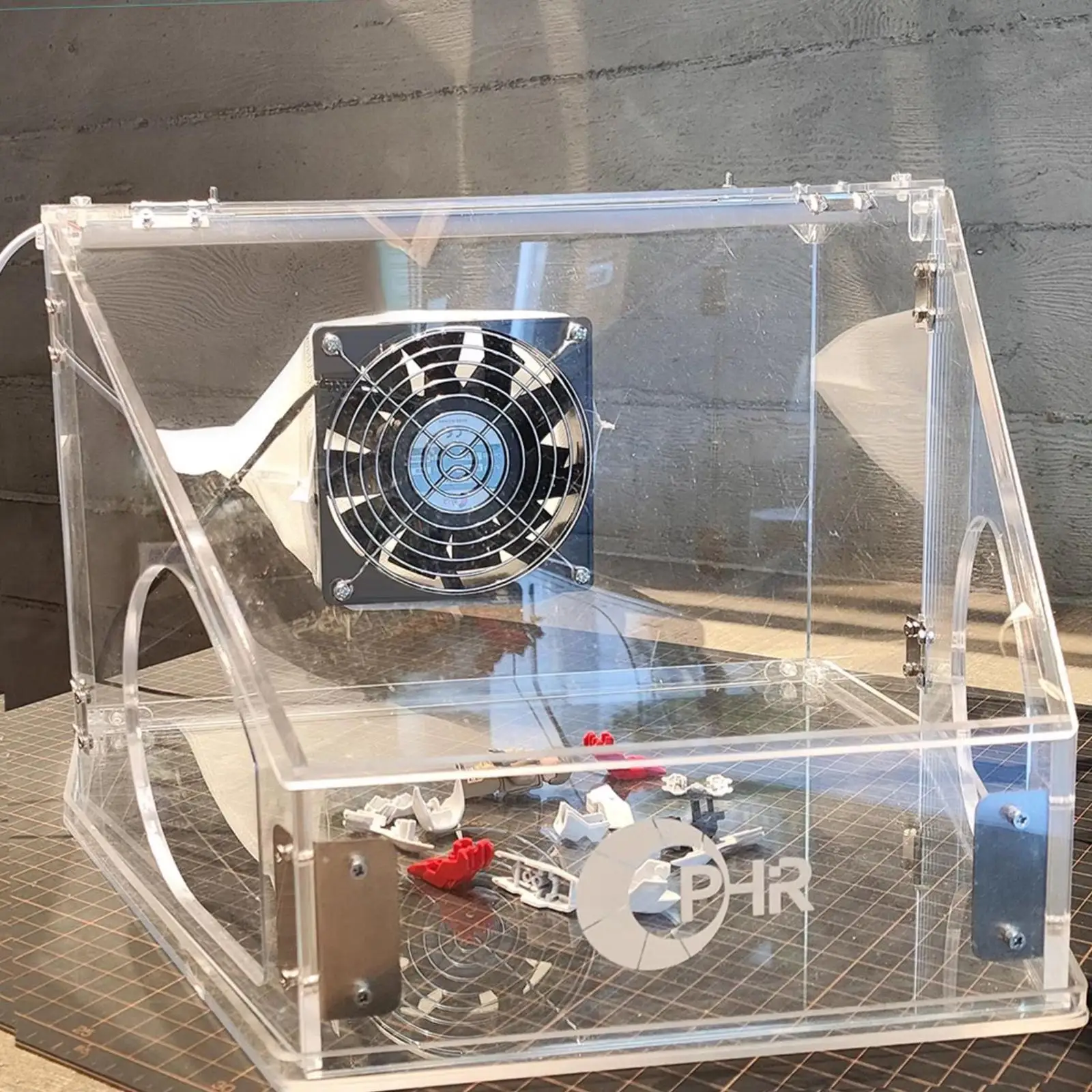 テーブルポリッシュダストボックス、軽量透明アクリル密閉研削研磨ボックス、彫刻研磨着色作業用