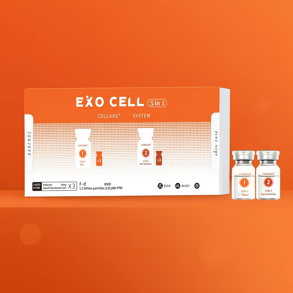 3 in 1 EXO Cell NAD+ HA Solution Sanendi Skin Care System with GHK-Cu for facial hydration and refined comforting skin touch