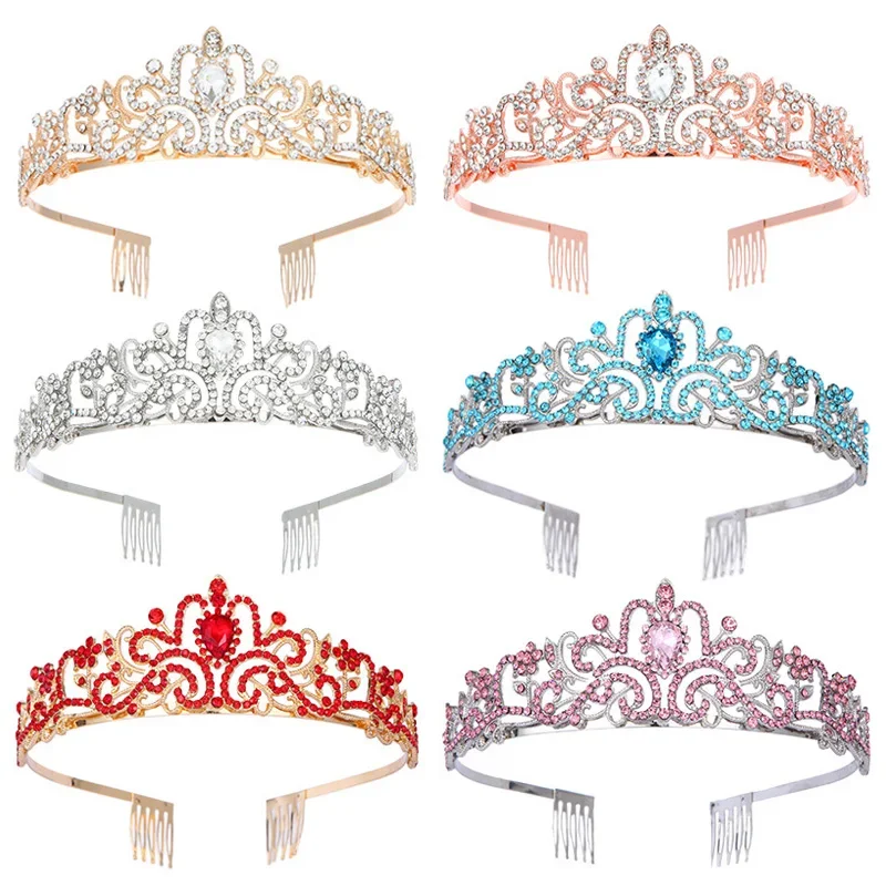 Wedding Hair Tiara Crystal Bridal Tiara Crown With Comb Rhinestone Prom Diadem Tiaras And Crowns Bridal Wedding Hair Accessories