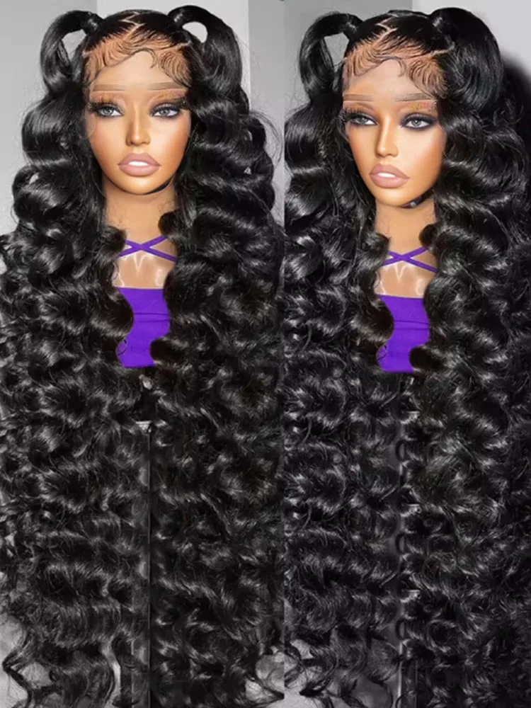 

Mossily Loose Deep Wave 13x6 Lace Front Human Hair Wigs Black Wig Preplucked Nature Curly Wave 13x4 Lace Frontal Wig For Women