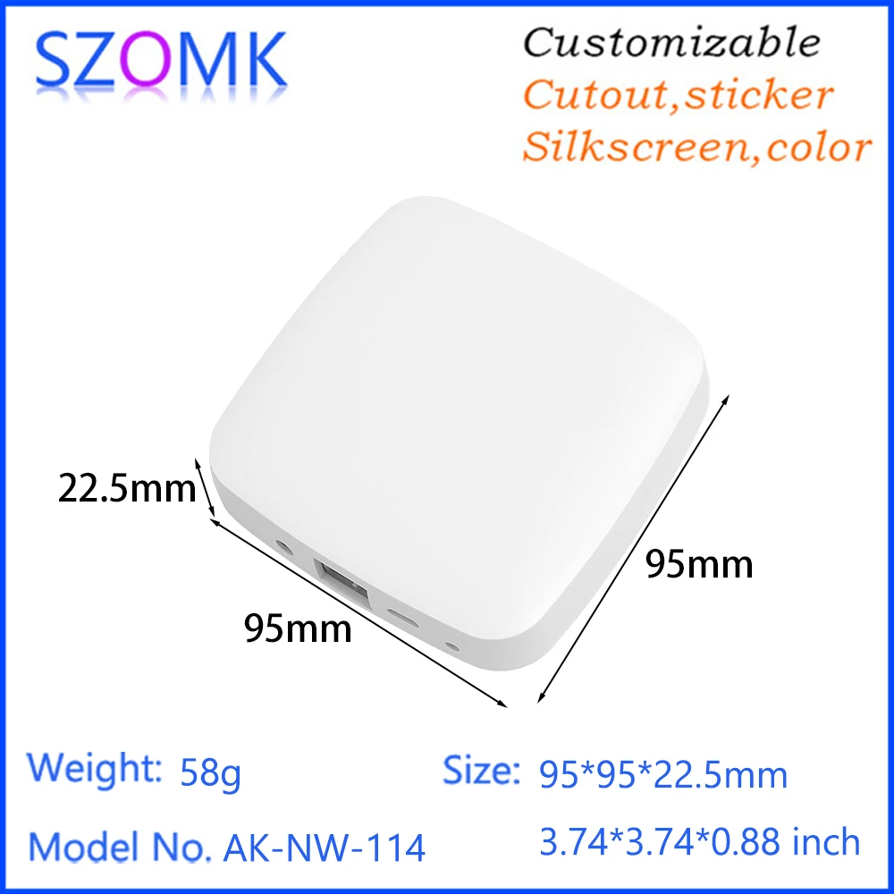 Pc Abs Flame Retardant V0 Network Gateway USB Housing Router Shell Plastic Case Box Plastic Housing For Electronics 95*95*22.5mm