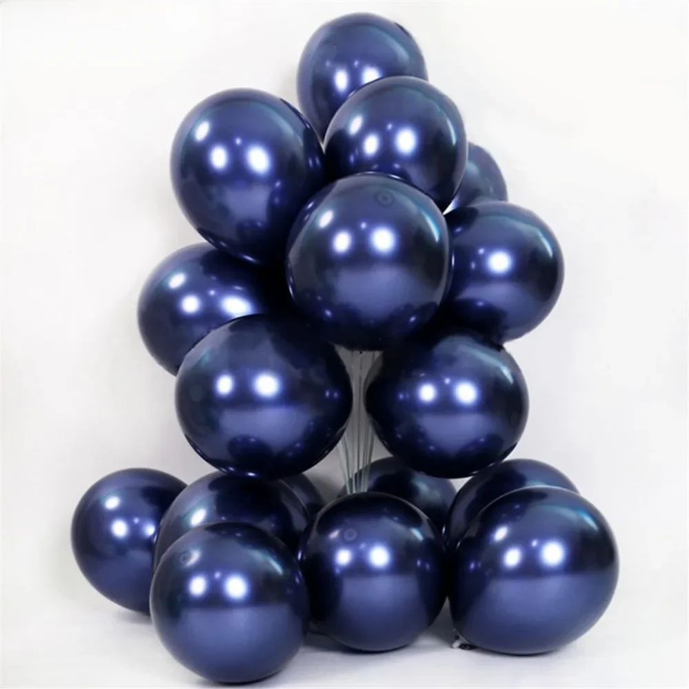 10 sztuk 10 "metaliczny jasny niebieski balony granatowy lateksowy balon urodziny dekoracje weselne walentynki balon powietrza 10 cali — zdjęcie 2