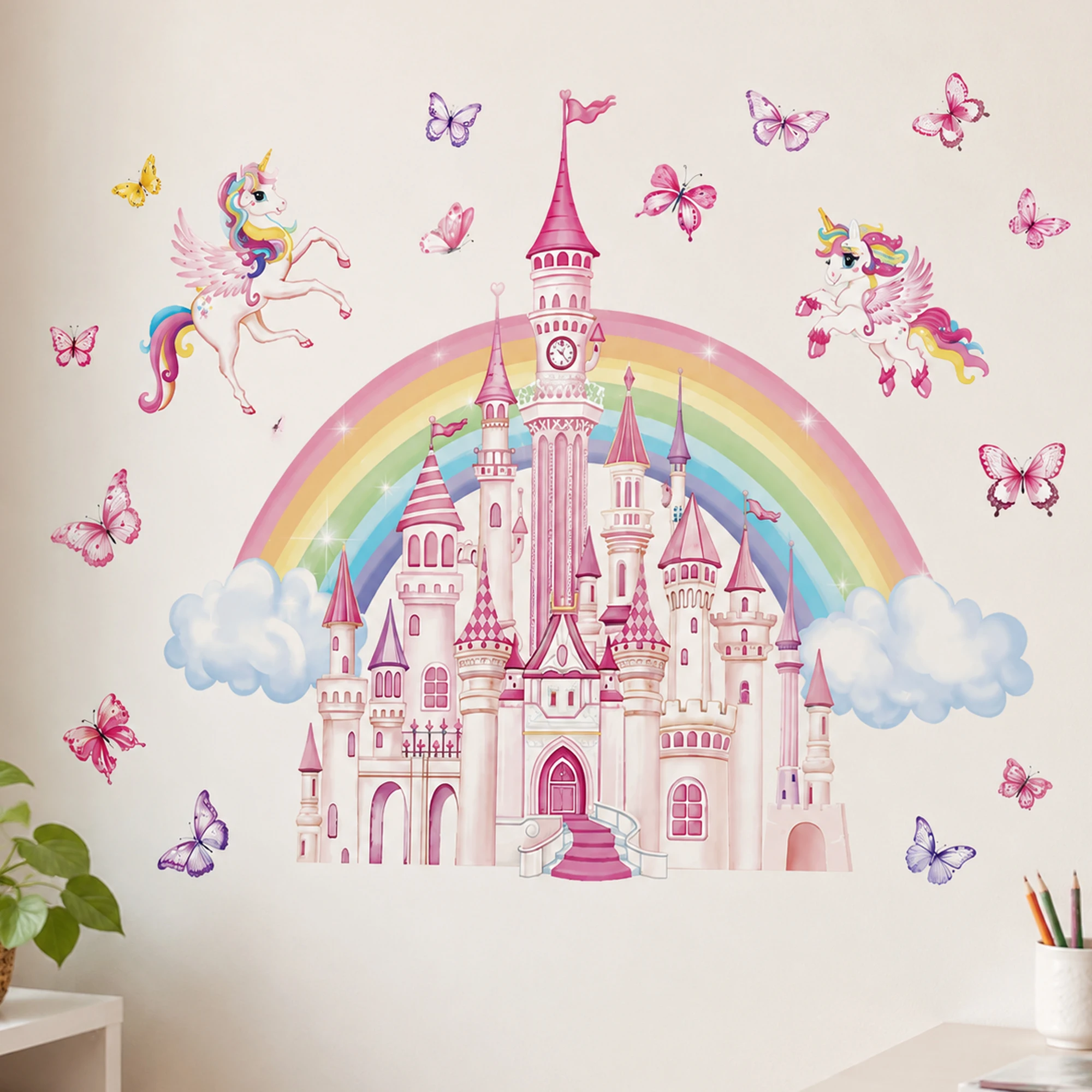 สติกเกอร์ติดผนังปราสาทยูนิคอร์ - Baby Unicorn Nursery บทวิจารณ์และราคา