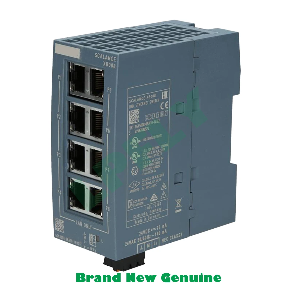 SCALANCE XB008Unmanaged Industrial Ethernet Switch, 6GK5 008, 6GK5008-0BA10-1AB2, 6GK50080BA101AB2 Brand New Genuine