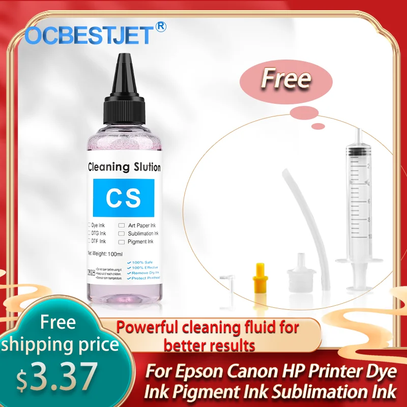 100ml roztwór do czyszczenia drukarki Power Ink do atramentu pigmentowego do sublimacji do zestawu do czyszczenia głowicy drukującej drukarki Epson HP Canon
