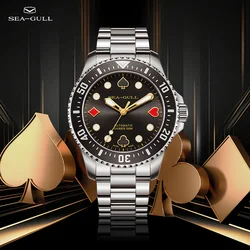 Seagull Poker Design Men Automatic Mechanical Watch Fashion Male Wristwatch Diving Watch marcas originales de lujo 2024 New 1067