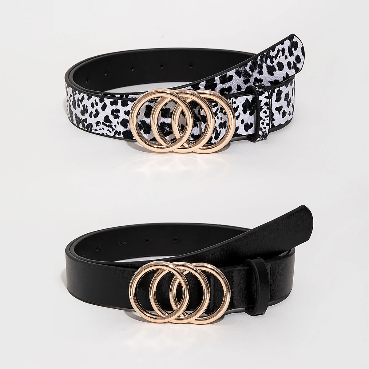 1 مجموعة 2/3 قطعة أحزمة نسائية متعددة الألوان متعددة الاستخدامات مع إبزيم دائري ثلاثي إكسسوارات جينز مناسبة للاستخدام اليومي