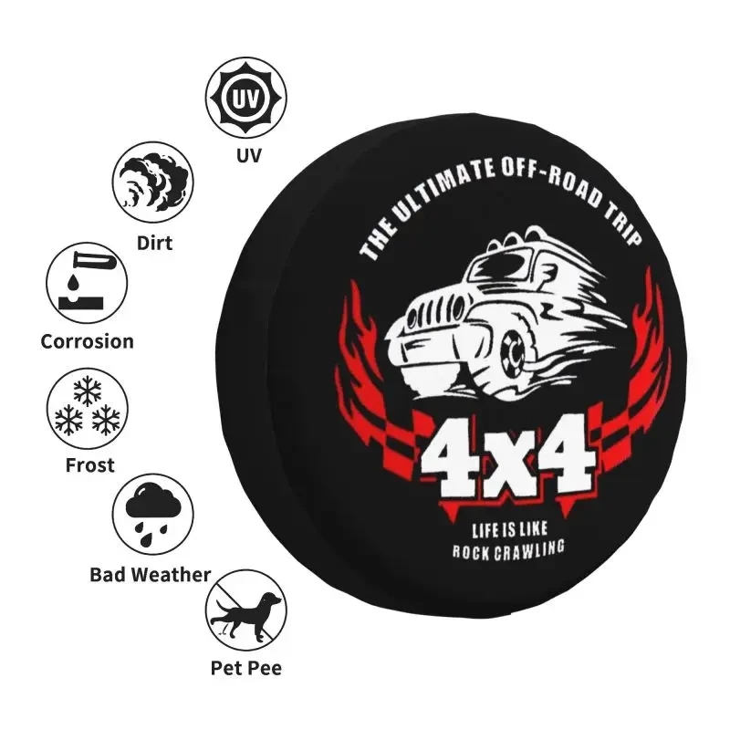 4x4 Overland Vehicle Tire Cover 4WD 4x4 Trailer Spare Wheel Protector for Mitsubishi Pajero 14\