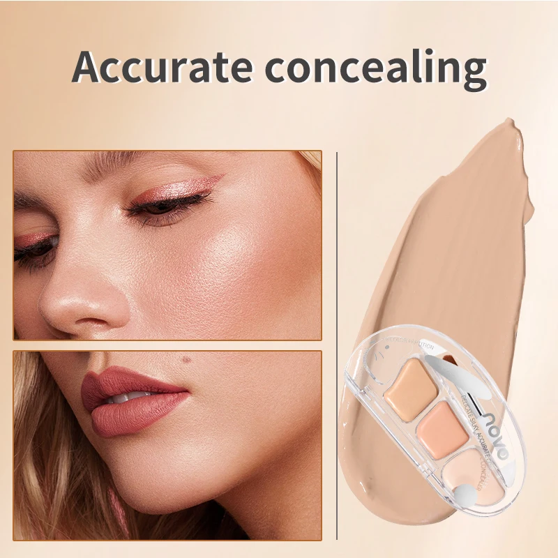 Three-color concealer, foundation contour makeup board, eye cream concealer, long-lasting coverage, waterproof