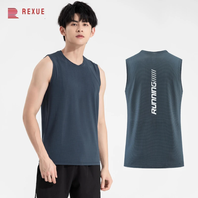 

Sleeveless Gym T-shirts Quick Dry Tank Tops Workout Fitness Singlets Mesh Breathable Sport Vest Marathon Fitness Undershirt