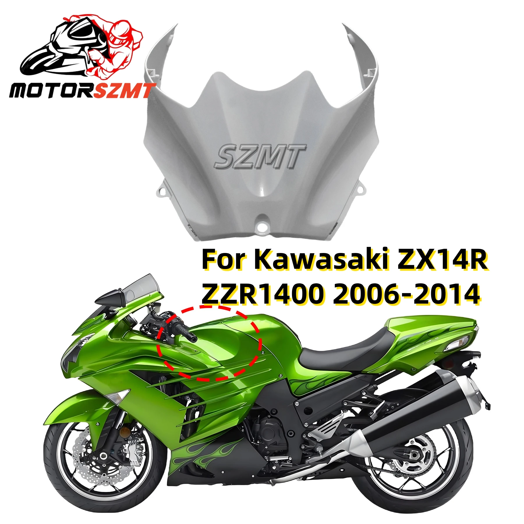 

Gas Fuel Tank Fairing Tank Front Half Cover Plate Cleaning For ZX-14R ZX14R ZZR1400 2006 2007 2008 2009 2010 2011 2012 2013 2014