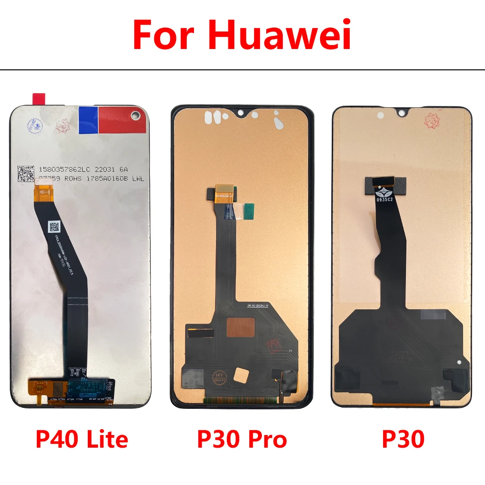 LCD Display Screen Touch Digitizer Assembly With Frame Repair For Huawei P30 Pro P30 P40 Lite Replacement Parts