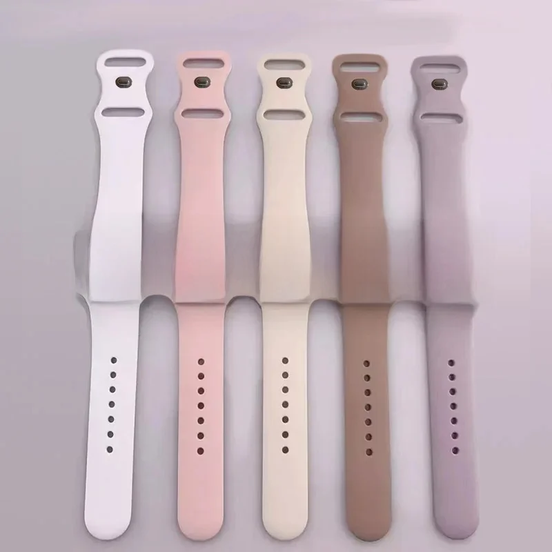 Silikonowy pasek do Apple Watch 40mm 44mm 46mm 45mm 41mm 49mm 42mm Correa Bransoletka iWatch seria ultra3 2 7 8 9 se 10 11 — zdjęcie 2