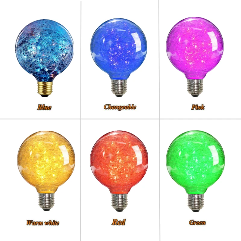 GANRILAND G95 Colorful LED Edison Bulb String Light Copper Wire E27 220V Globe Bulb 50 Lamp Bead Christmas Lighting Indoor Decor