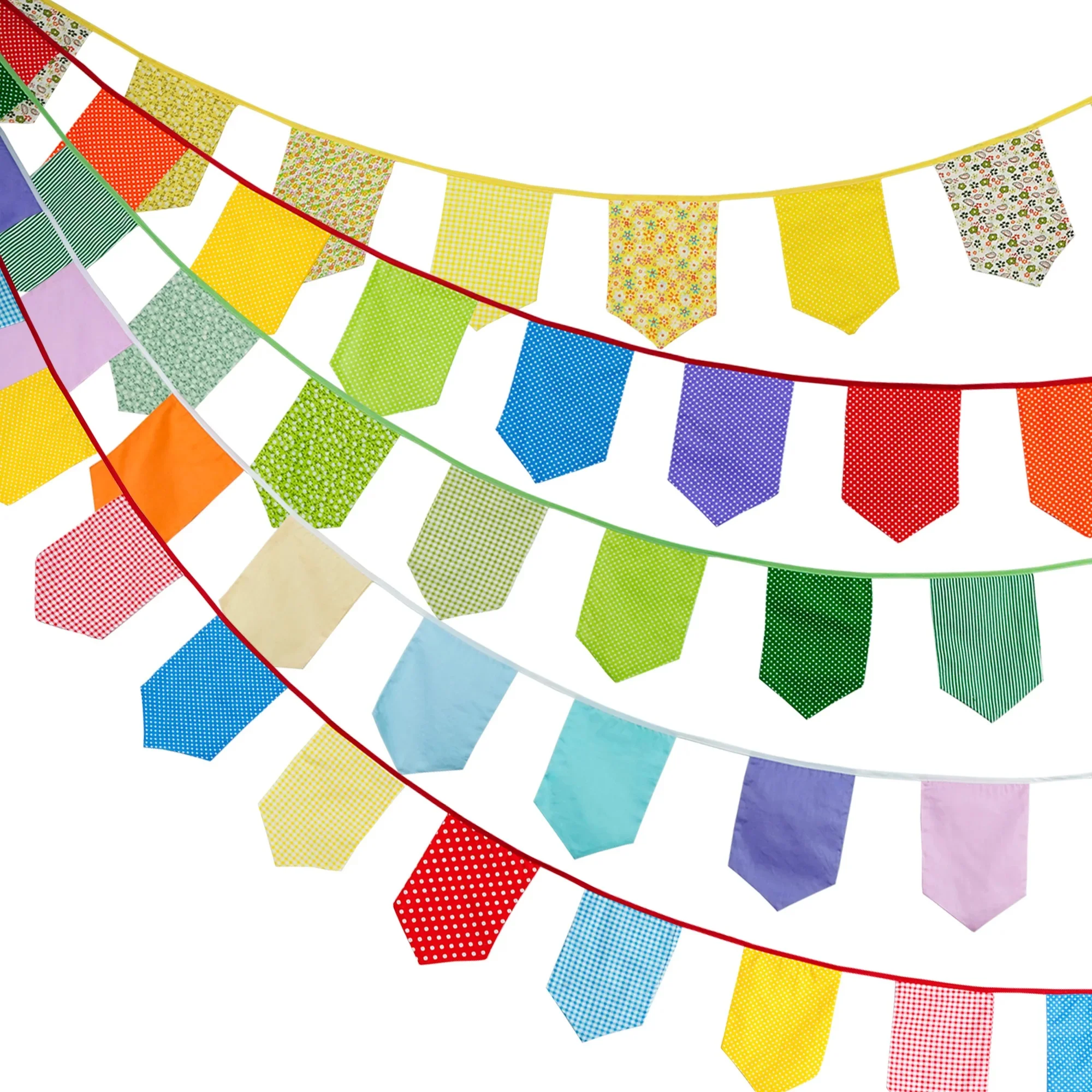 3.5M wielokolorowa tkanina chorągiewka 12 flag tarczy dekoracje weselne baner Home Baby Shower girlanda karnawałowa — zdjęcie 2