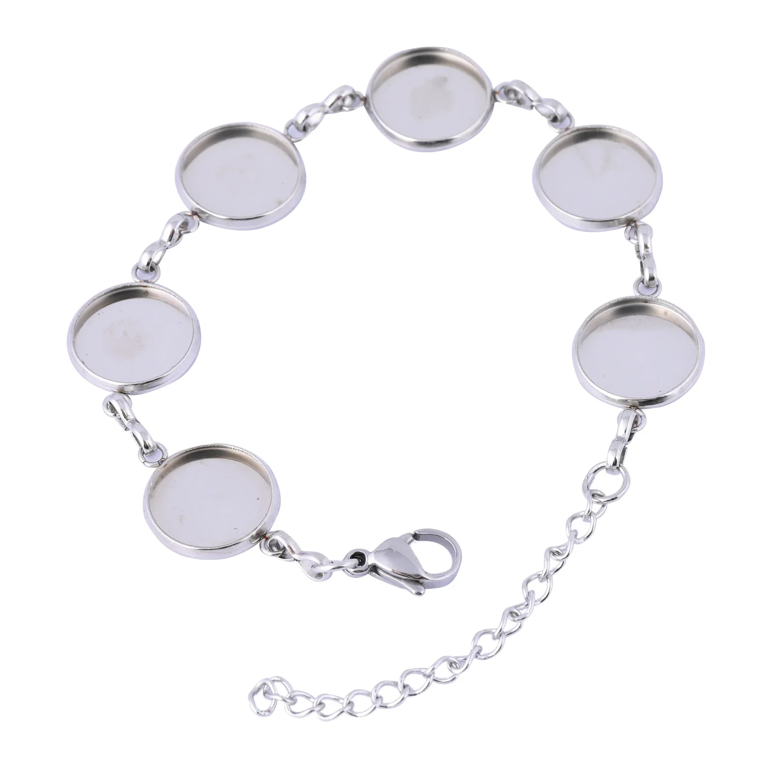 5 sztuk Fit 8mm 10mm 12mm bransoletka z kaboszonów baza ustawienie Blanks ze stali nierdzewnej bransoletki Bezel ustalenia do tworzenia biżuterii — zdjęcie 2
