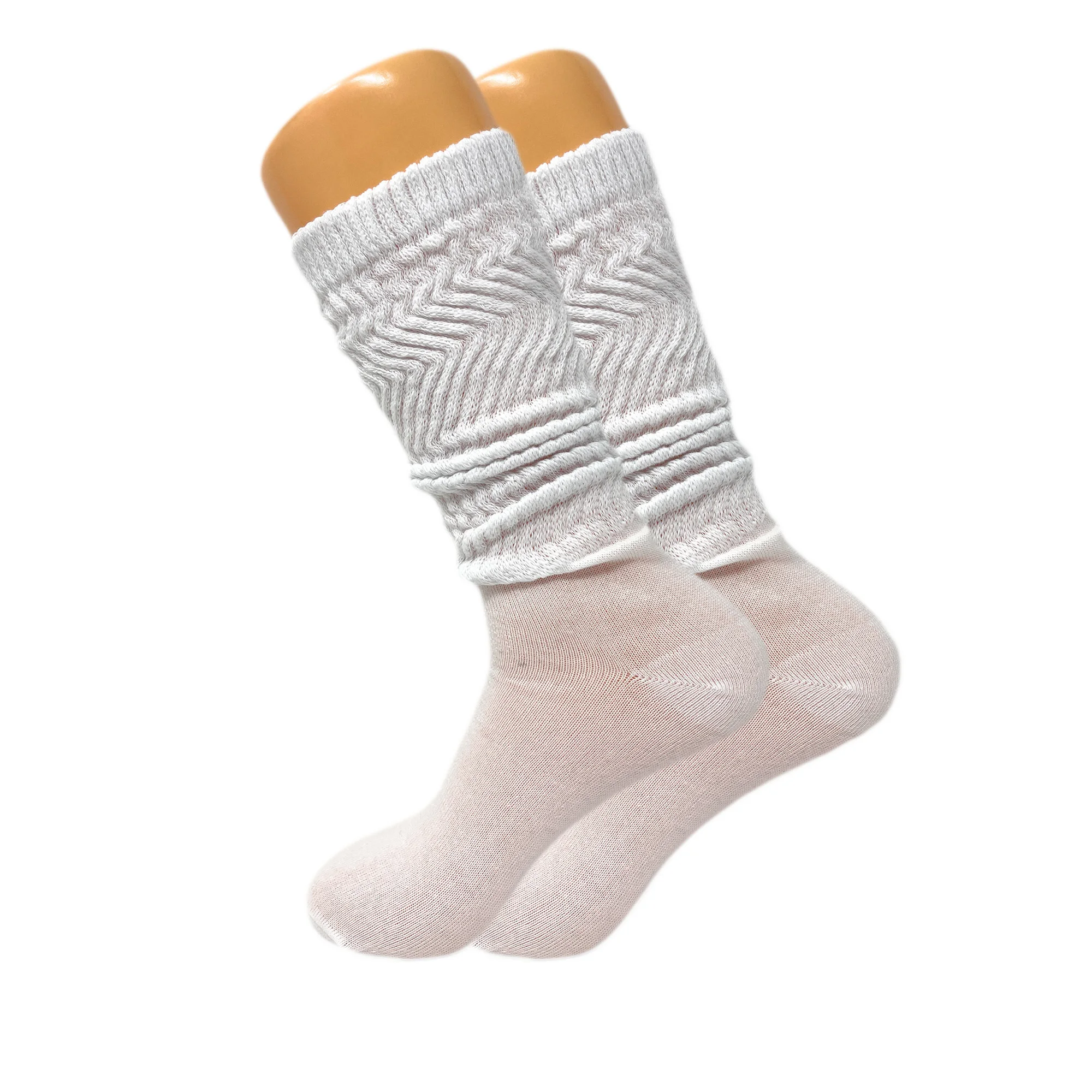 Lightweight Slouch Socks for Women Cotton Knee High Scrunched Socks 3 Pairs