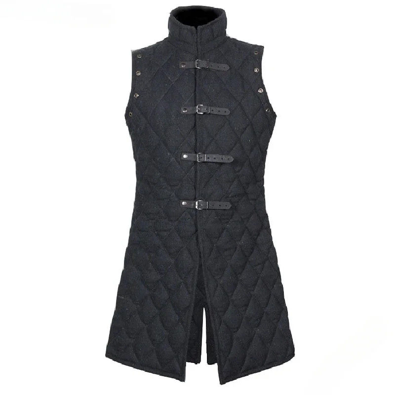 S-4XL Gambeson Costume Aketon armure gilet manteau médiéval Viking tenue sans manches Larp guerrier chevalier chasseur tenue pour hommes adultes
