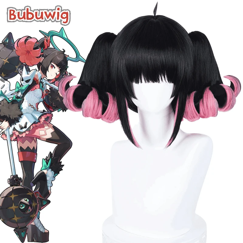 

Bubuwig Synthetic Hair Nangong Yu Cosplay Wigs Zenless Zone Zero Nangong Yu 30cm Black Mixed Pink Ponytail Wig Heat Resistant