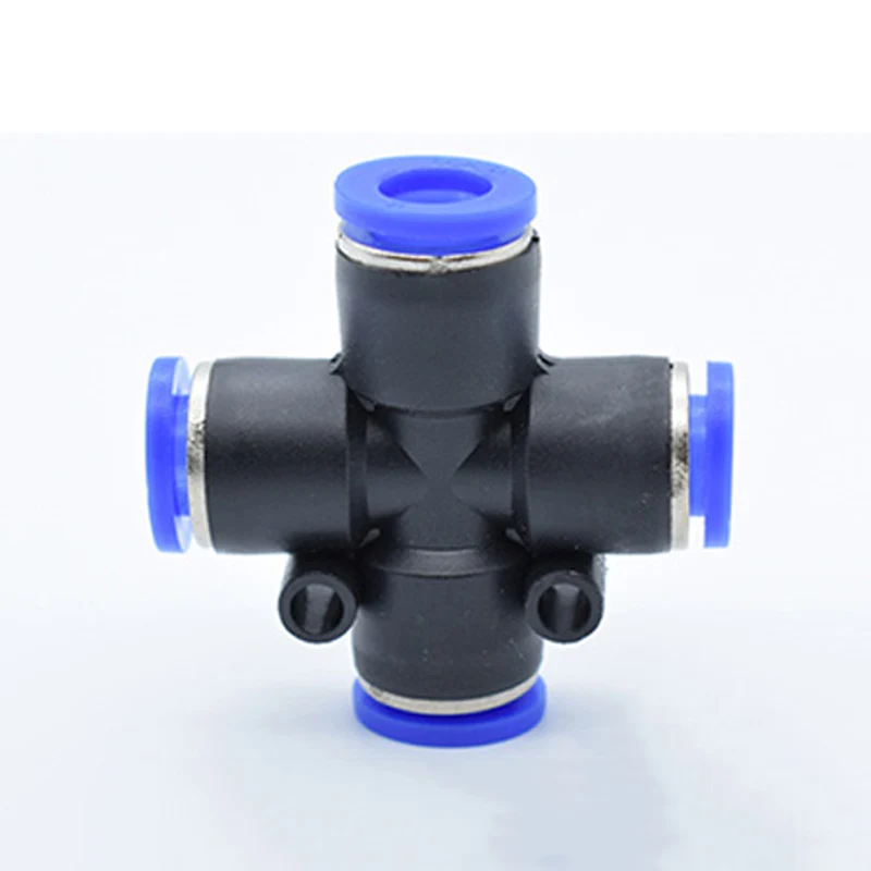 

OD 4 6 8 10 12mm Pneumatic PZA 4-way Connector Cross Fittings Pipe Tube Air Quick Fittings Water Push In Hose Couping