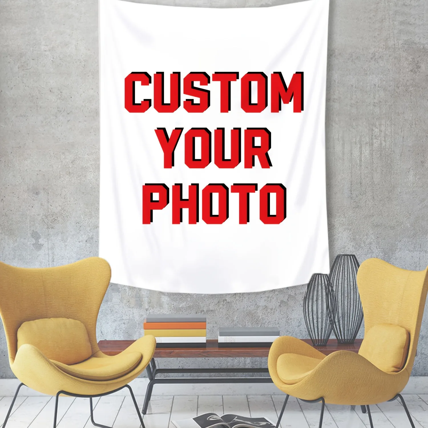 One Custom Tapestry Wall Hanging, Available in Horizontal or Vertical Versions, Made of Polyester Fiber, Suitable for Living Roo
