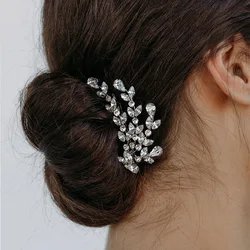 Luxury Zricon Leaf Crystal Hair Combs Hairclips Y2k Accessories for Women Vintage Wedding Bridal Hair Comb Indian Girls Jewelry