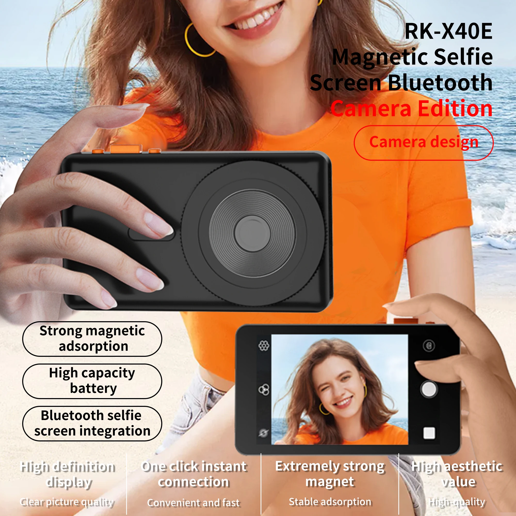

Smartphone Wireless Magnetic Monitor Screen Rear Camera For iPhone Android Live Stream Video Recording