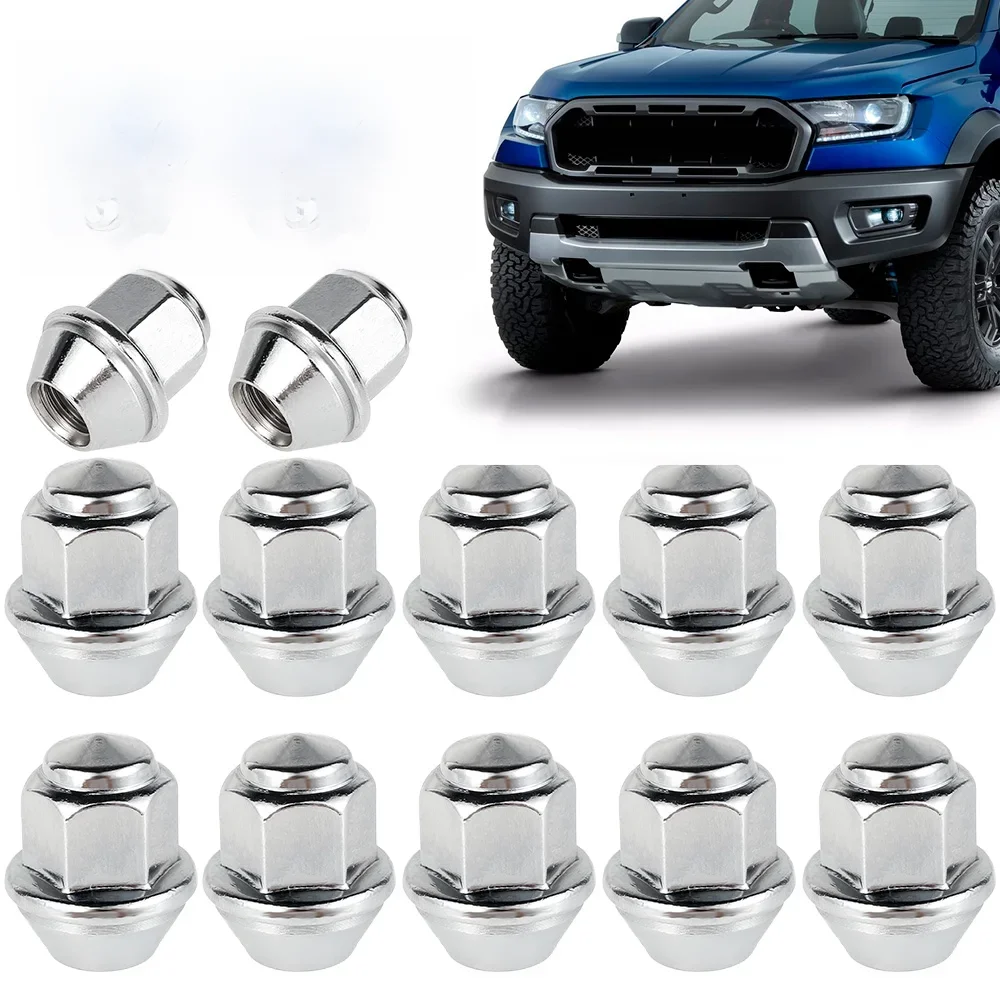 20 pièces écrous de roue pour roues Ford M12x1.5 19mm écrous de roue hexagonaux 60 degrés coniques en acier au carbone plaqué écrous de remplacement OEM 1678260