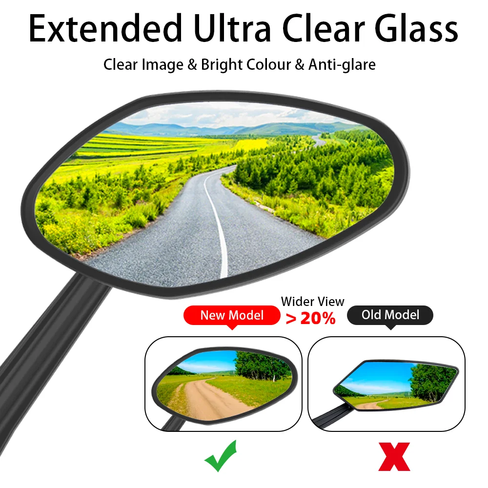 Bike Rear View Mirror Adjustable Reflector Rotatable Handlebar Mirror Clear Rearview E Bike Scooter Cycling Bicycle Accessories