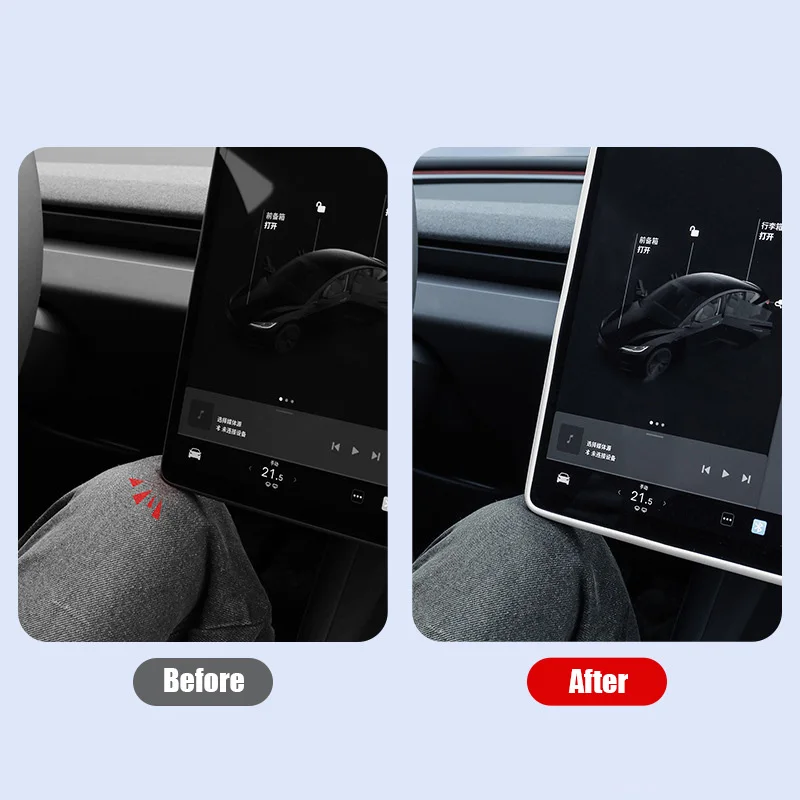 Silicone Screen Frame Protective Cover for New Tesla Model 3 Highland 2024 Display Edge Protector Accessories