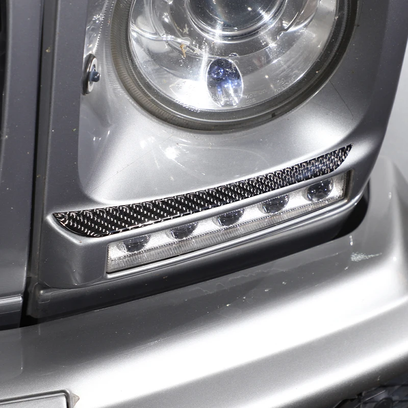 For Mercedes-Benz G-class W463 2007-2018 SoftCarbon Fiber Car Headlight Eyebrow Decoration Sticker Modification Accessories