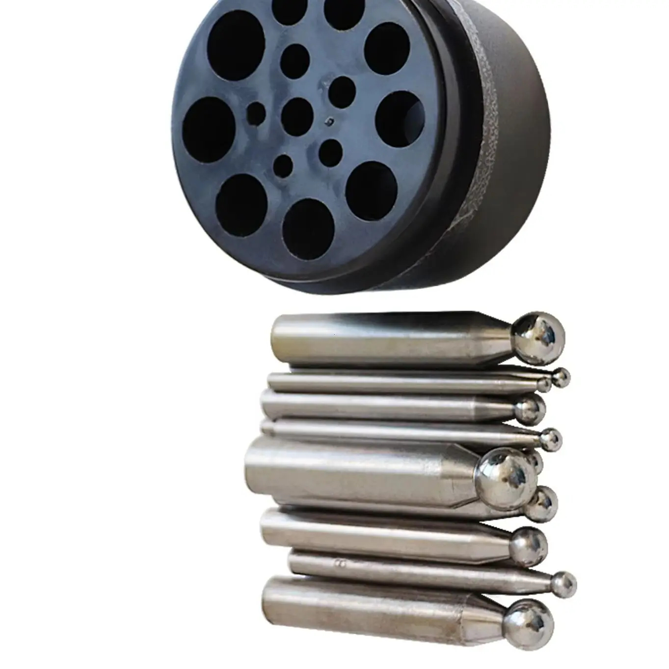 High Hardness Steel Dapping Punches Metal Shaping Doming Set for Round Bead Jewelry Making Craft DIY Goldsmith Hand Tool