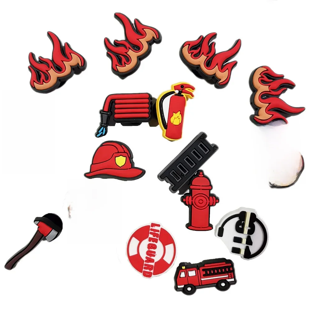 Breloques de chaussures de pompier pour accessoires Crocs, épingles de sabots pour enfants, Badges pour garçons et filles, Jeans pour hommes et femmes, décorations de chaussures à boucle