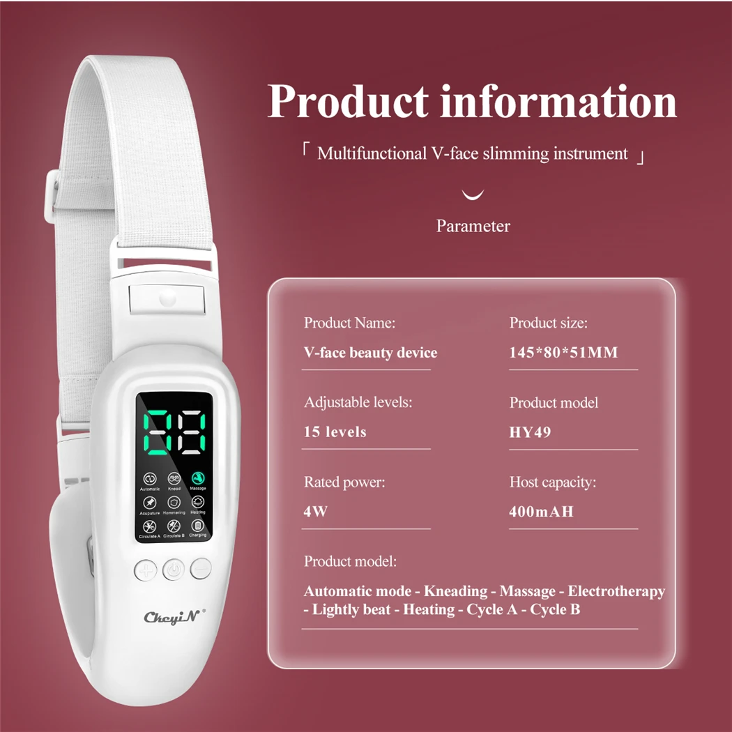 CkeyiN EMS cintura di sollevamento del viso LED Photon Therapy Face Slimming Vibration Massager riduce il doppio mento antirughe rassodante della pelle