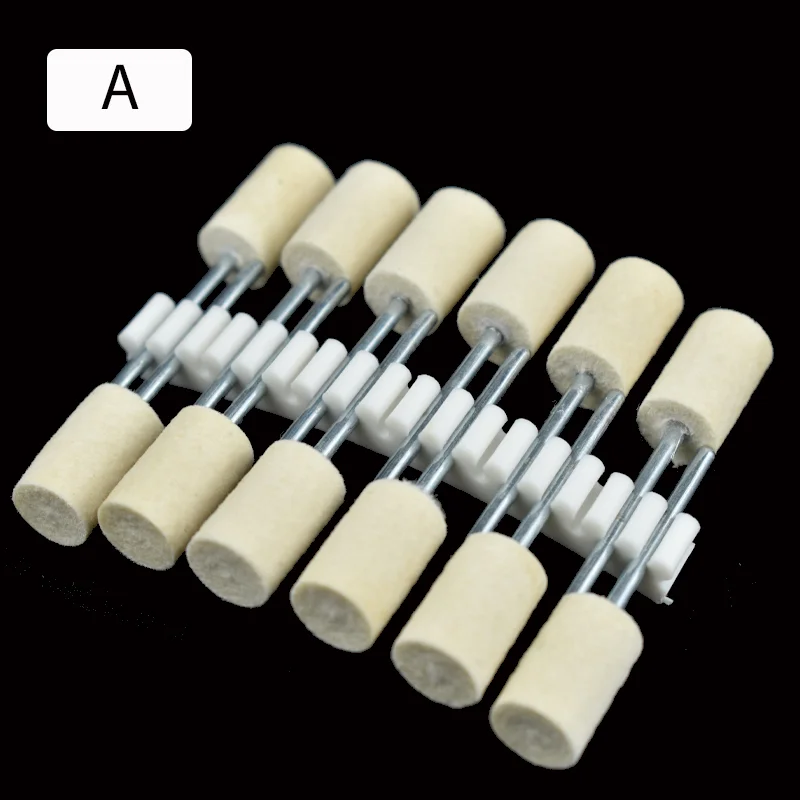 2.35Mm Shank Set Wool Felt Polishing Bobs Mounted Point for Mould Mirror Polishing Dremel Rotary Tool 12pcs/set