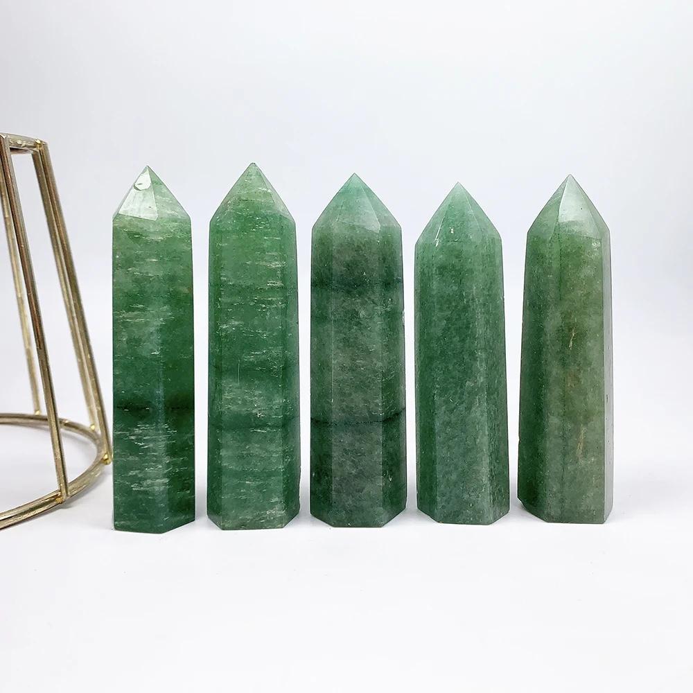 

1PC Natural Green strawberry Point Wand Meditation Crystal Healing Gemstone, Reiki Tower, Beautiful Ornament, Home Decoration