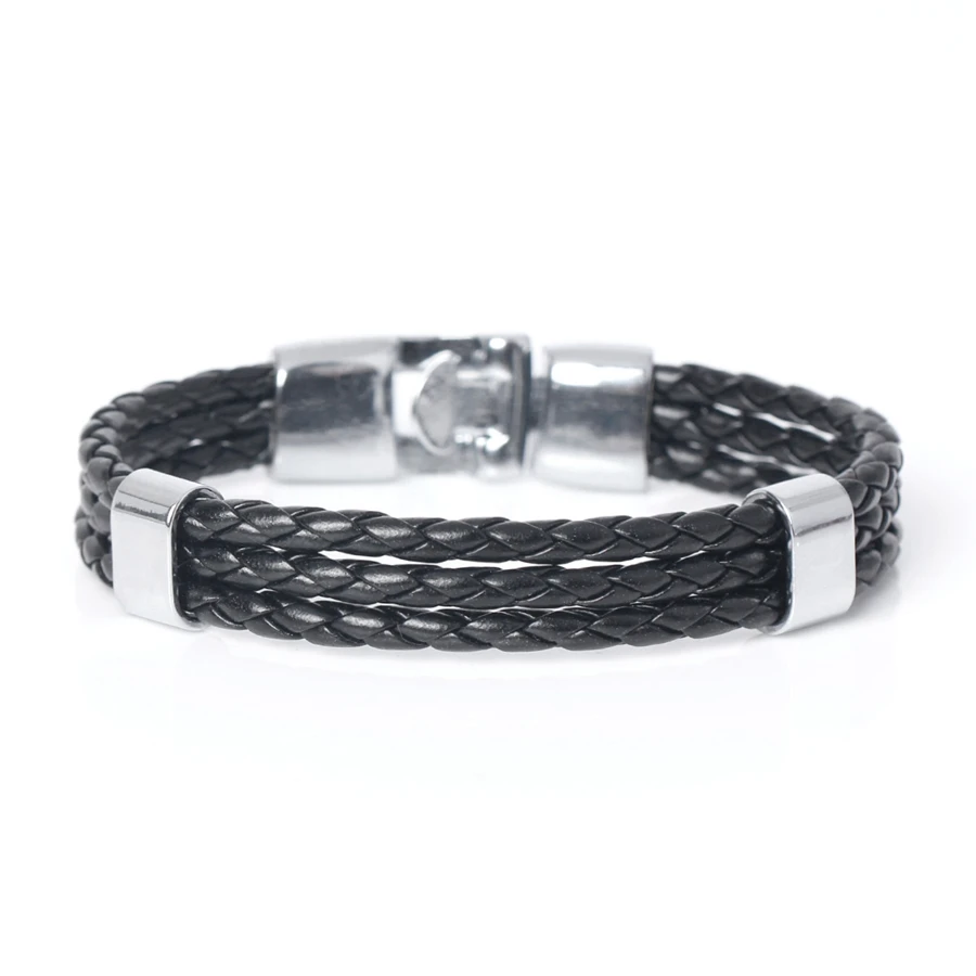 TYO классический 3-слойный плетеный кожаный браслет 8 цветов Мужской Бандаж мужские браслеты унисекс ювелирные изделия аксессуары