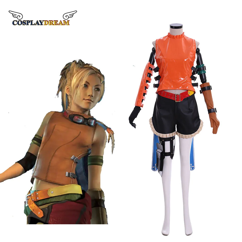 

Game Final Fantasy Rikku Cosplay Costume Outfit Adult Custom Made Halloween Carnival Party Clothing