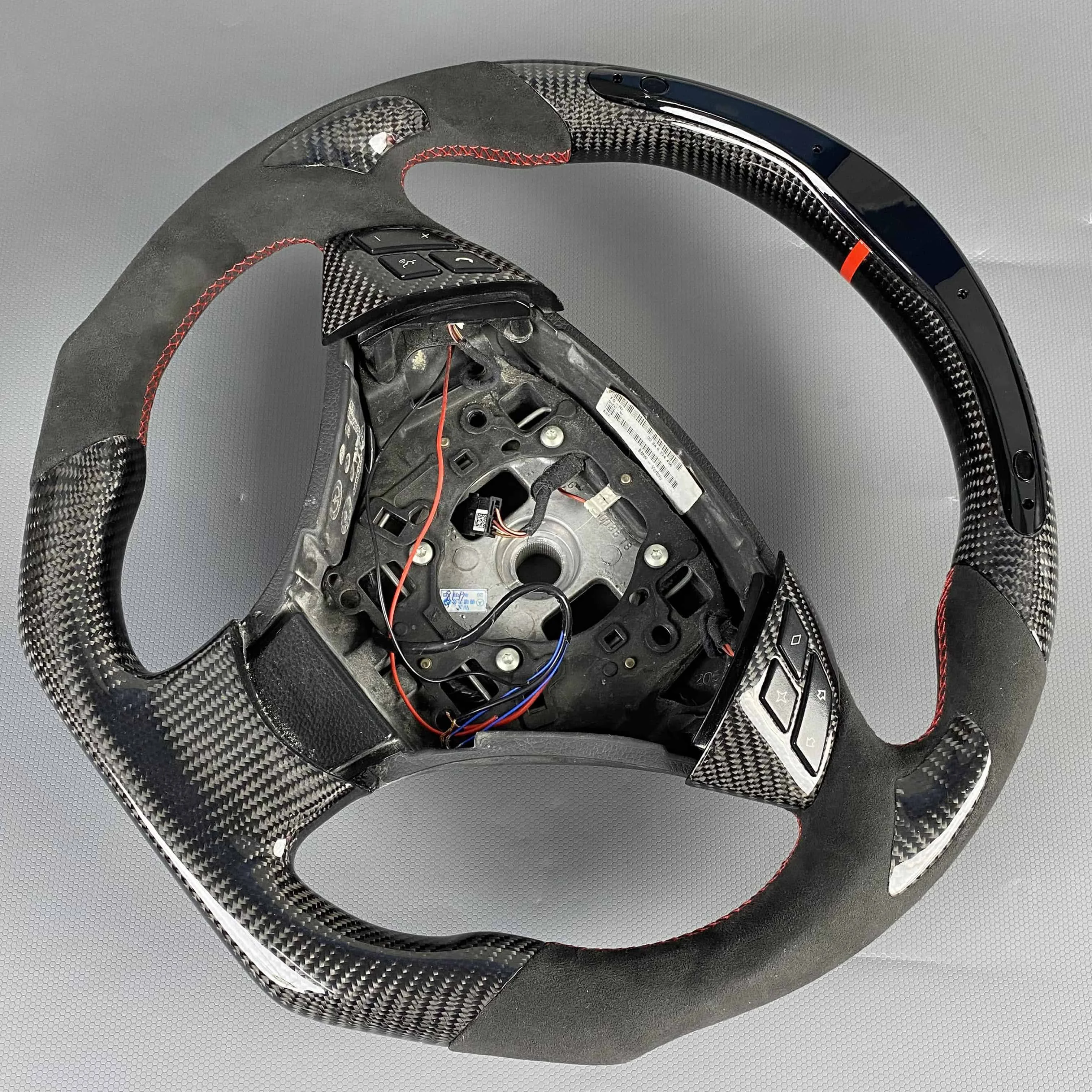 For BMW E60 520 525 530 Carbon Fiber Steering Wheel LED Display Customized Style Alcantara Automotive Accessories