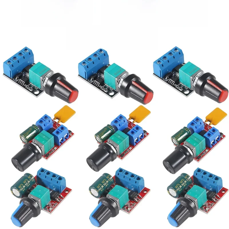 Mini 5A 10A 90W PWM 12V DC moduł regulatora prędkości silnika DC-DC 4.5V-35V regulowany regulator sterujący przełącznik gubernatora 24V — zdjęcie produktu 7