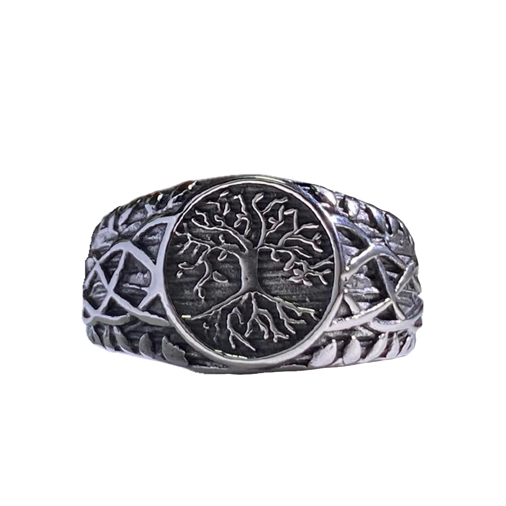 

Кольцо Viking Yggdrasil, скандинавское дерево жизни, мужской браслет из нержавеющей стали, ювелирные изделия из скандинавской кельтской мифологии, кольцо Odin Wolf Raven Armor Ring