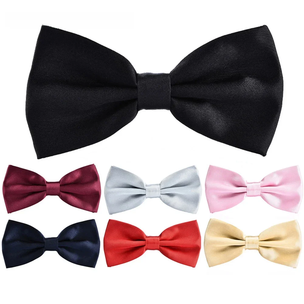 Hommes noeuds papillon classique Satin noeud papillon offre spéciale Gentleman cravate pour la fête de mariage réglable solide coloré hommes noeuds papillon cou cravate