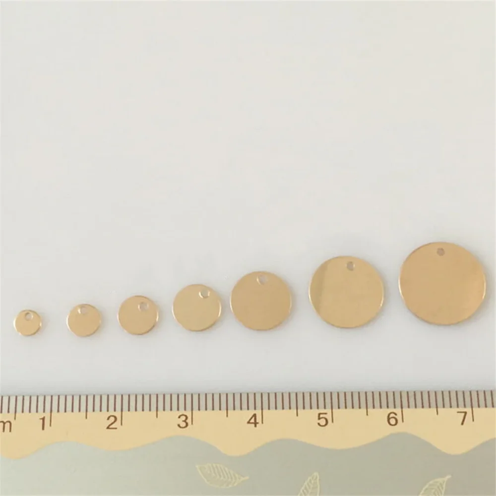 14K Gold Filled Round Blank Disc Charms Gold Filled Circle Tag for Engraving 1/20 14K