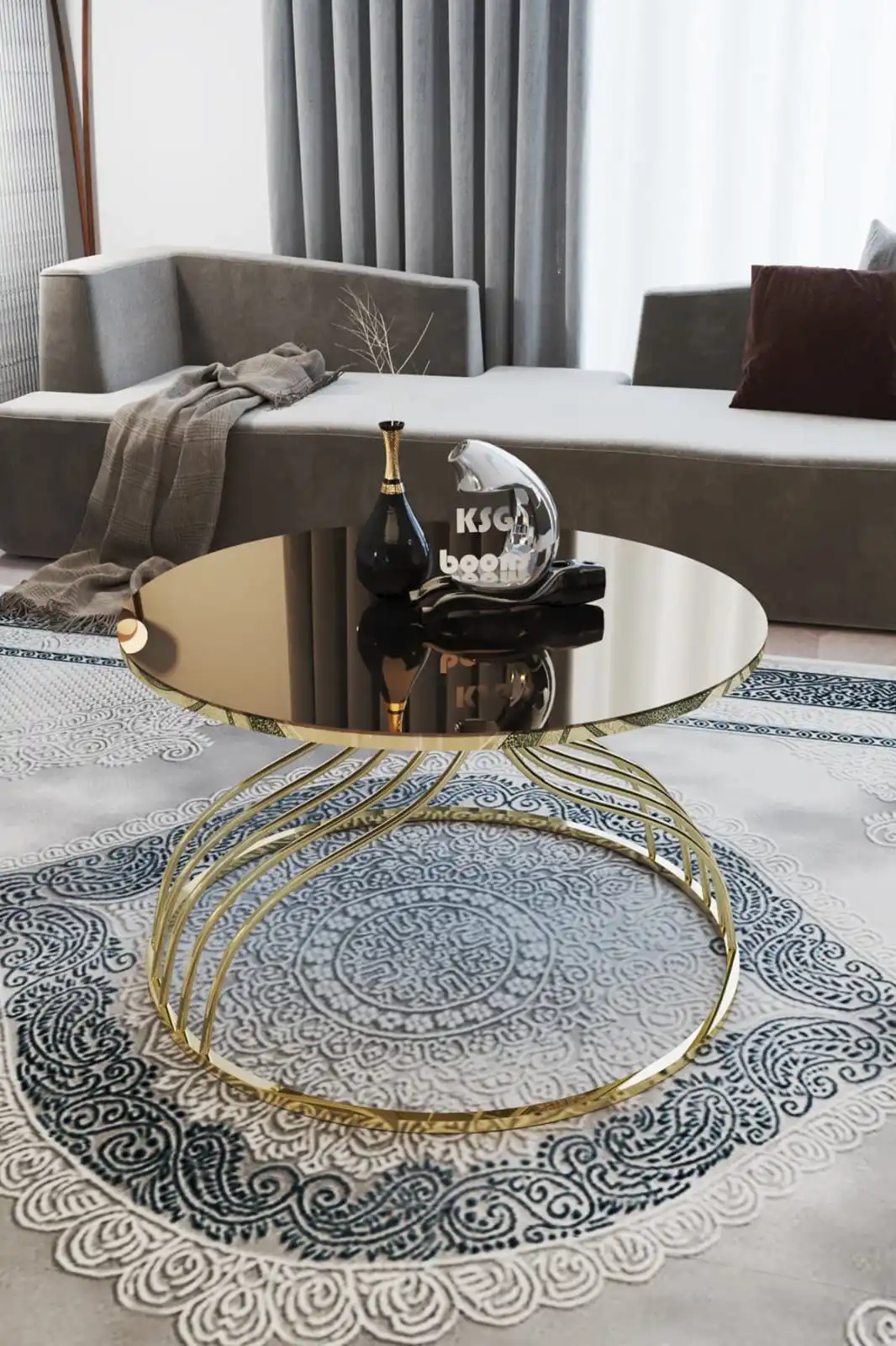 METAL TABLE GOLD AND SILVER LEGS BRONZE MIRROR GLASS AND MARBLE PATTERNED SMART HOME APPLIANCES TABLE D'OR MEUBLES DE MAISON