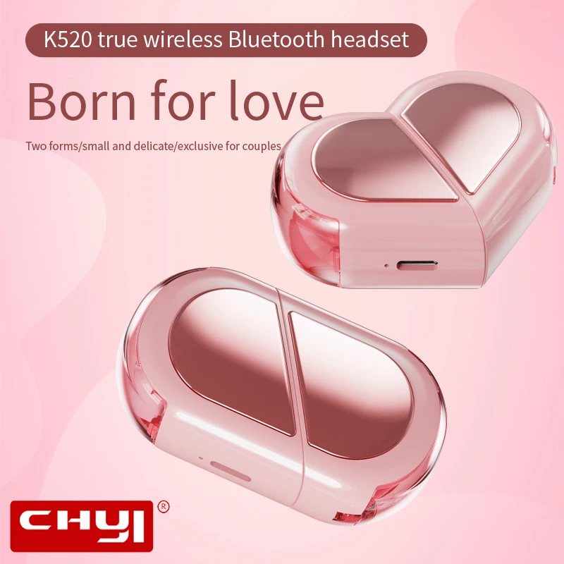 

Креативные вращающиеся беспроводные Bluetooth-наушники Chuyi K520, дизайн в форме сердца, версия Bluetooth 5,3, водонепроницаемые беспроводные наушники