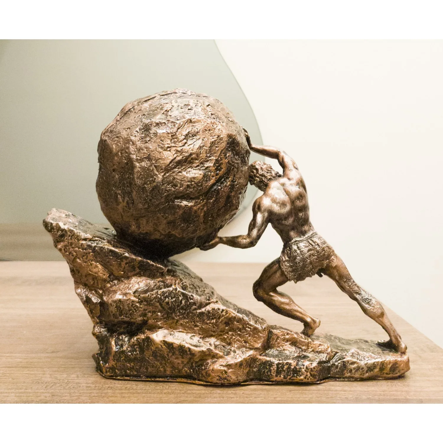 Zeus Prisoner King Sisyphus Bearing the Rock Trinket Design Sculpture Home Decor Souvenirs